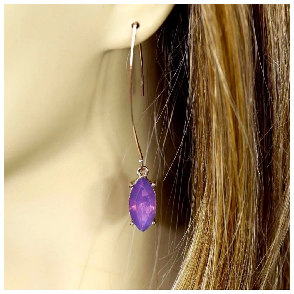 Purple Opal Long Earrings - Picture 5 of 8